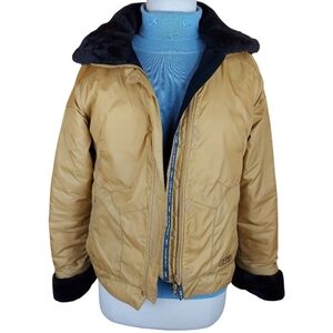 Vintage LG light winter jacket faux fur collar and cuff Louis Garneau